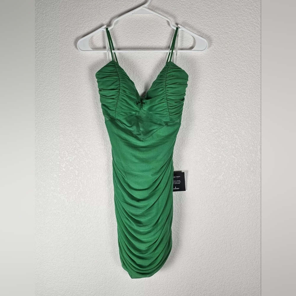 Lulus Green Mesh Stretch Mini Dress XL Nwt